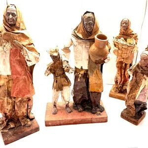 Mexican Folkart Figurines all Pictured Included made from paper Vintage